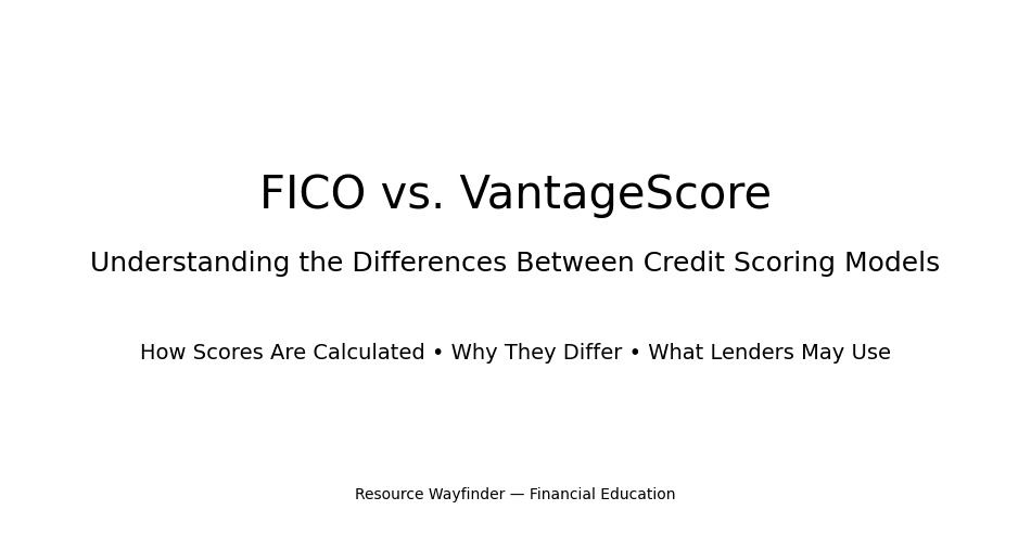 Comparison of FICO and VantageScore credit scoring models