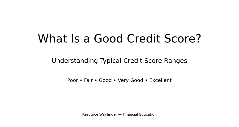 What Is a Good Credit Score?